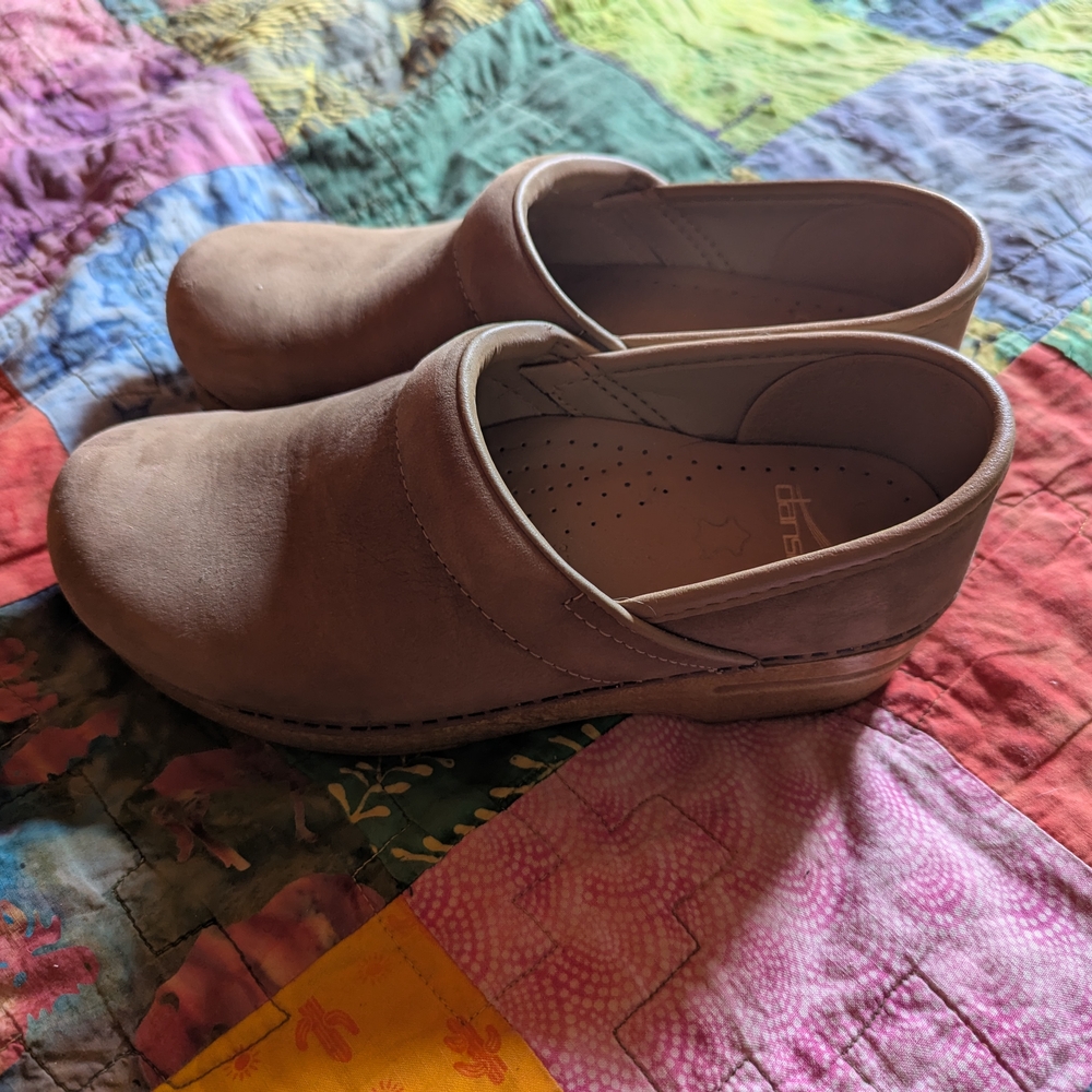 Suede Tan Slip-On Clogs